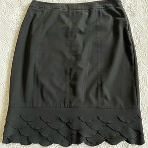 Black scallop trimmed skirt. Size 10